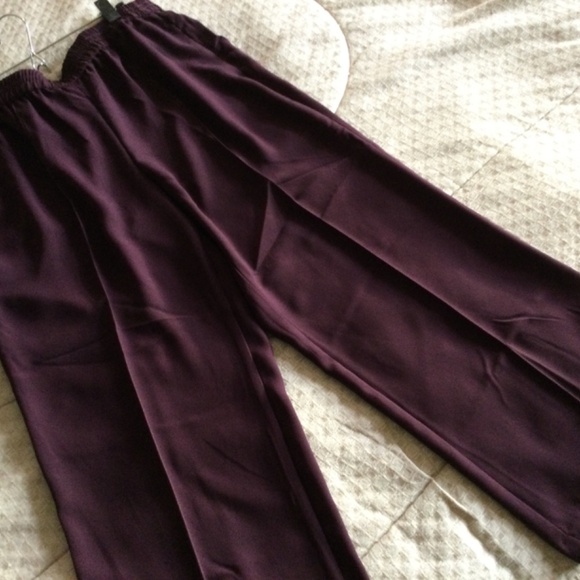 Ann Taylor lightweight dark plum pants NWT size L - Picture 2 of 8
